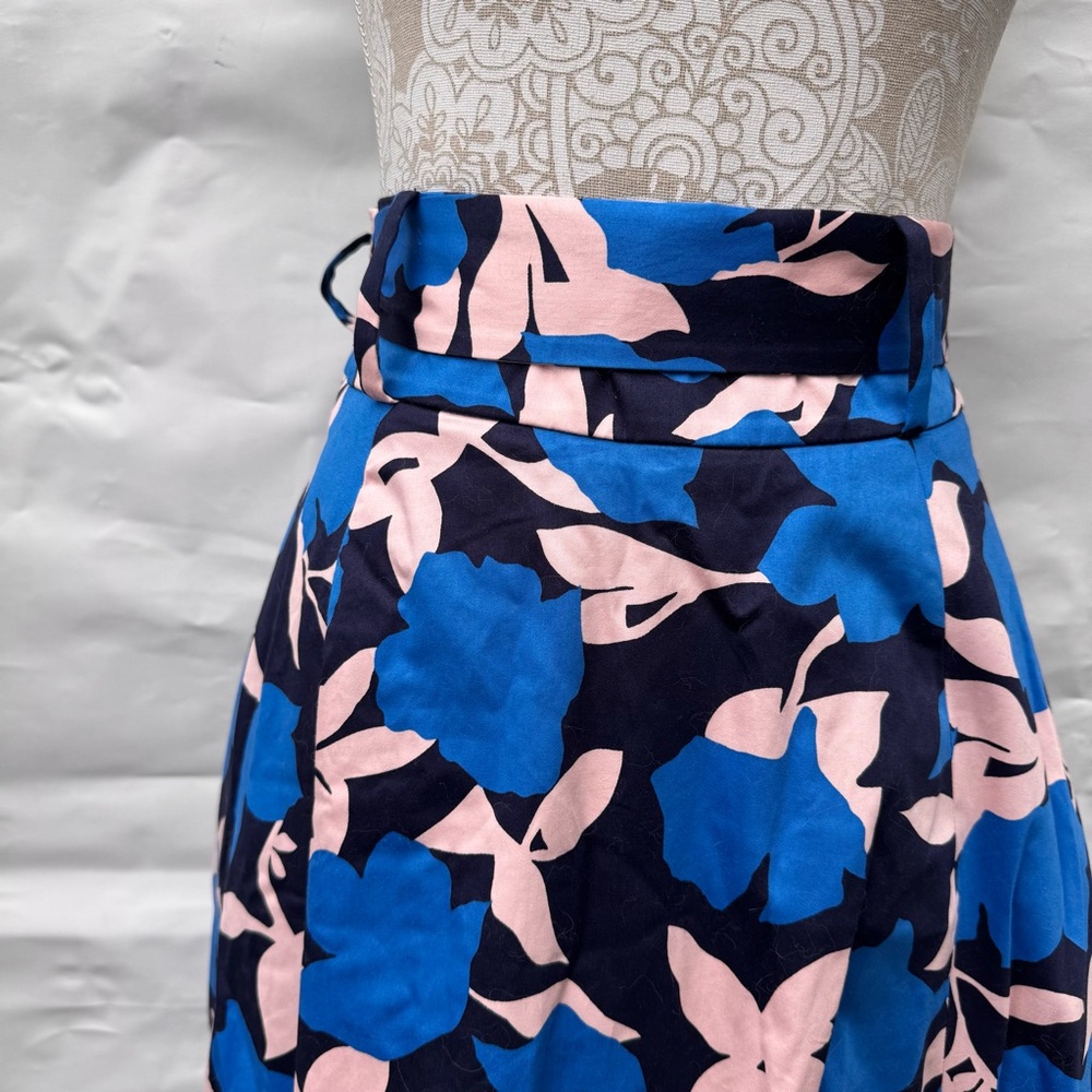 Boden // blue, pink floral print belted midi skirt size 6 jun2 - Picture 5 of 10